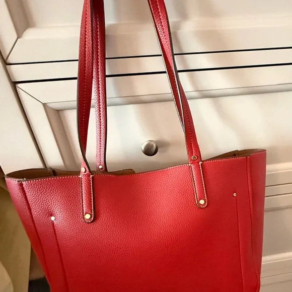Calvin Klein Red and Tan Tote - Picture 9 of 10